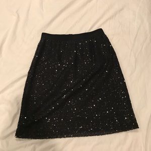 NWOT Cynthia Rowley black sequin skirt
